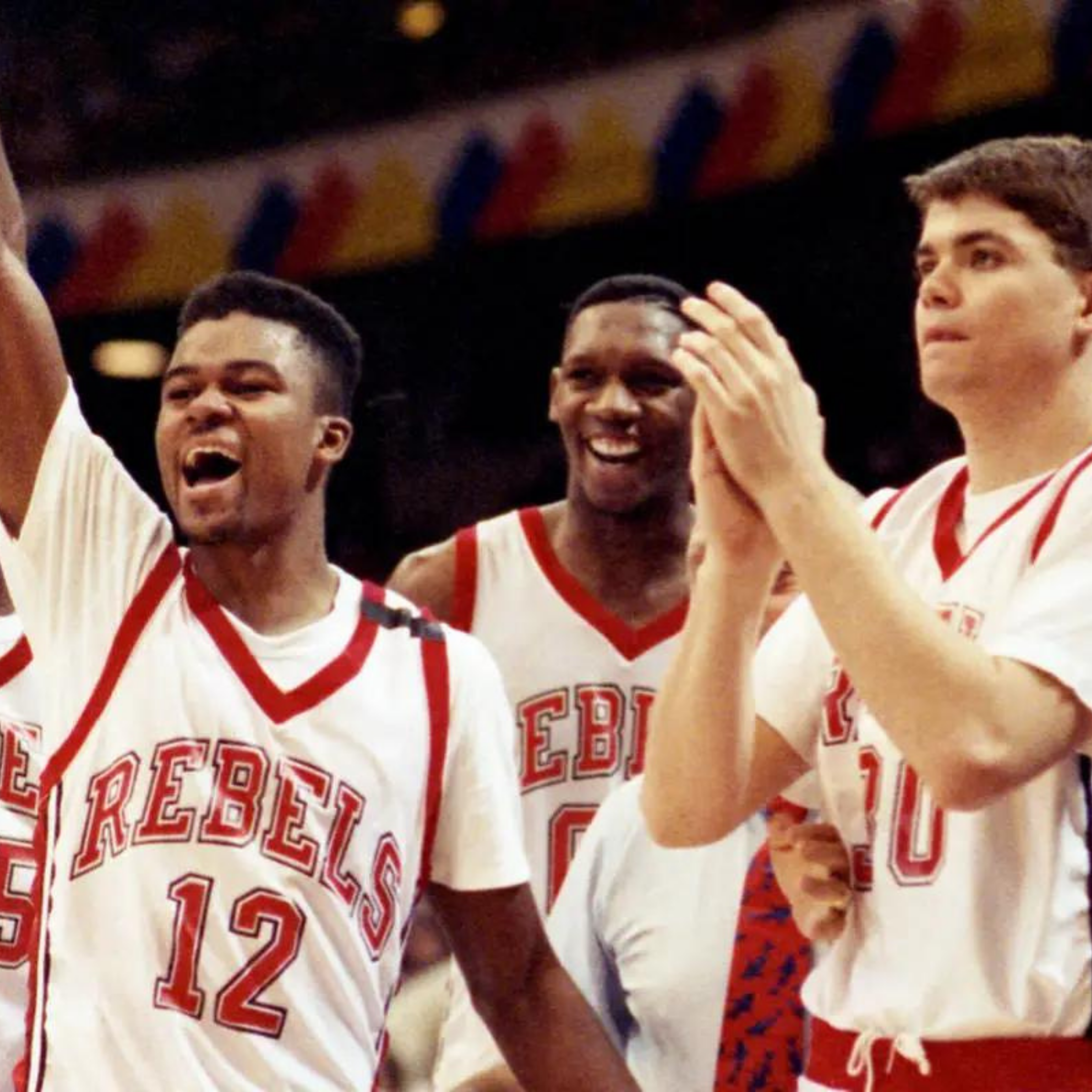Anderson Hunt celebrating with his UNLV teammates.